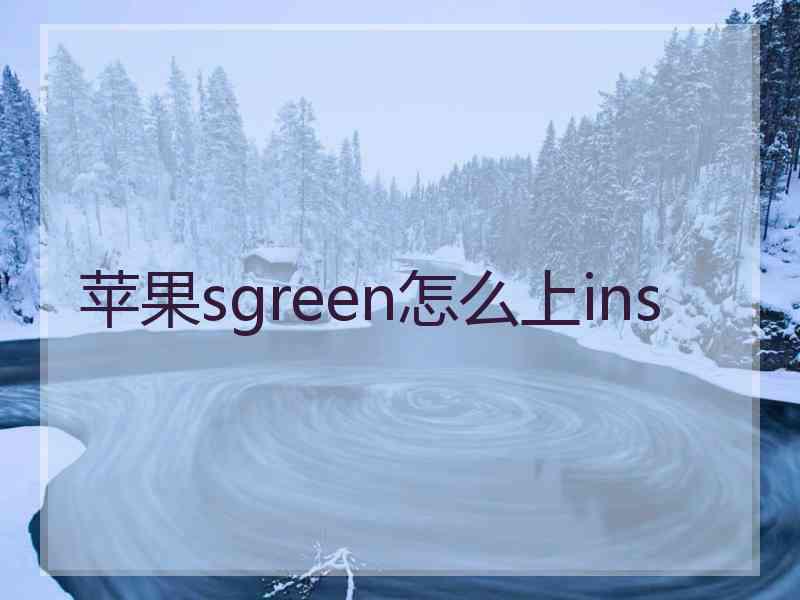 苹果sgreen怎么上ins