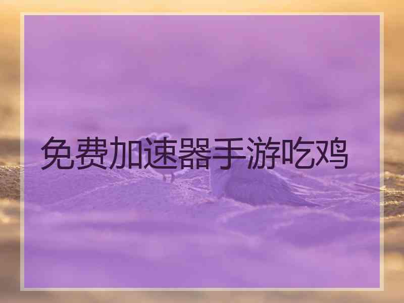 免费加速器手游吃鸡