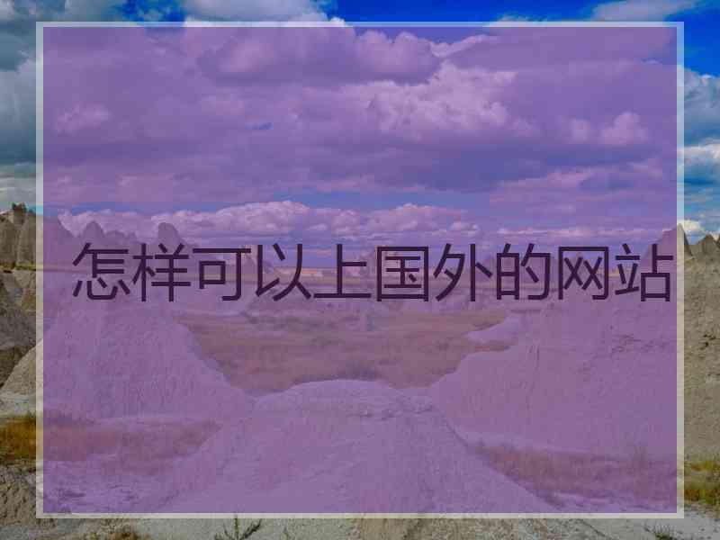 怎样可以上国外的网站