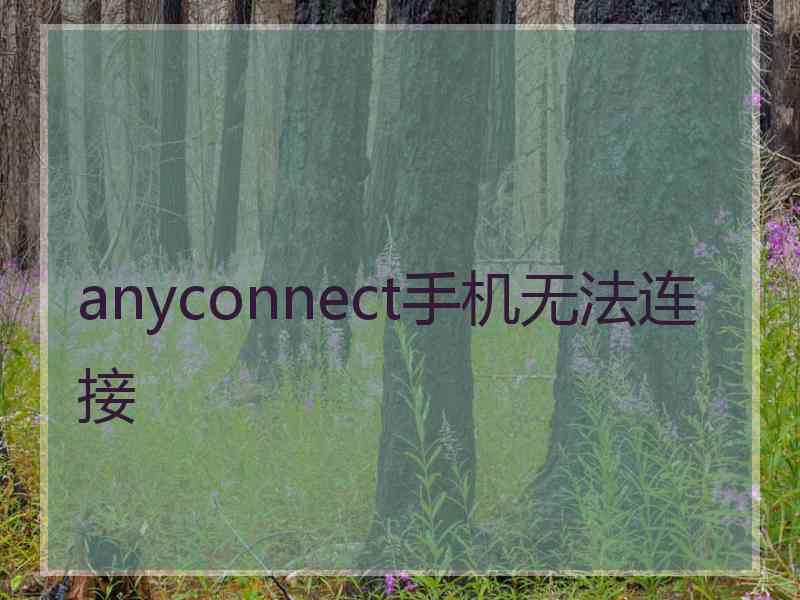 anyconnect手机无法连接