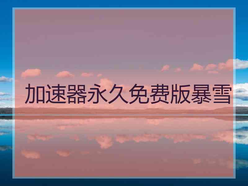 加速器永久免费版暴雪