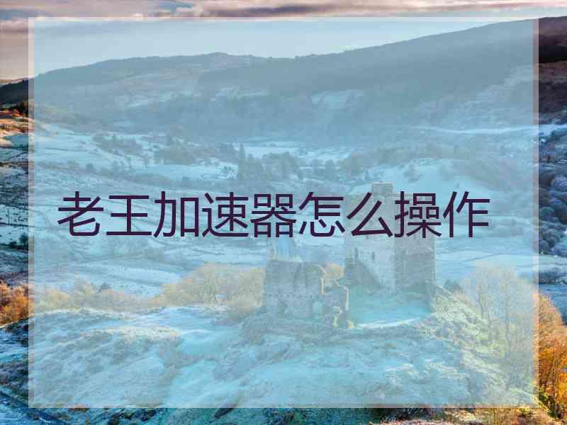 老王加速器怎么操作