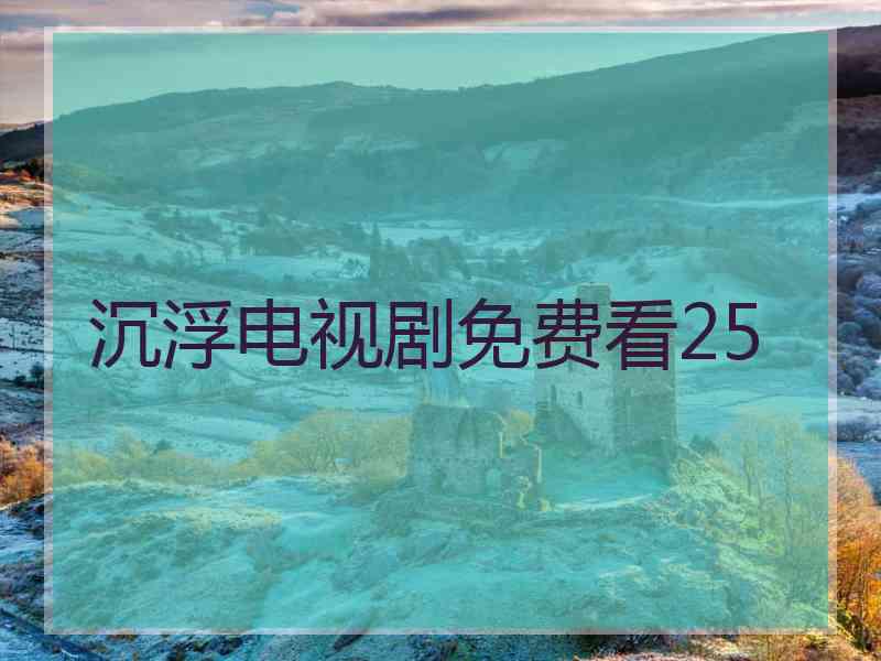 沉浮电视剧免费看25