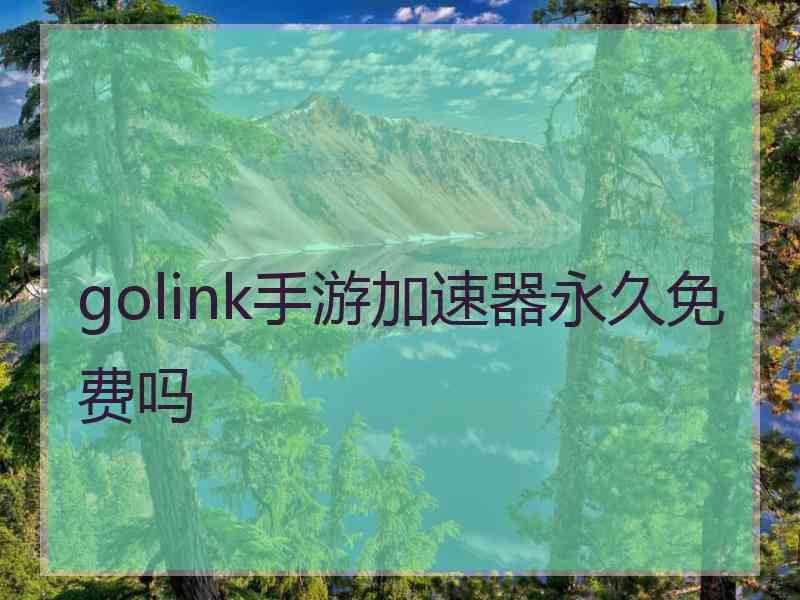 golink手游加速器永久免费吗