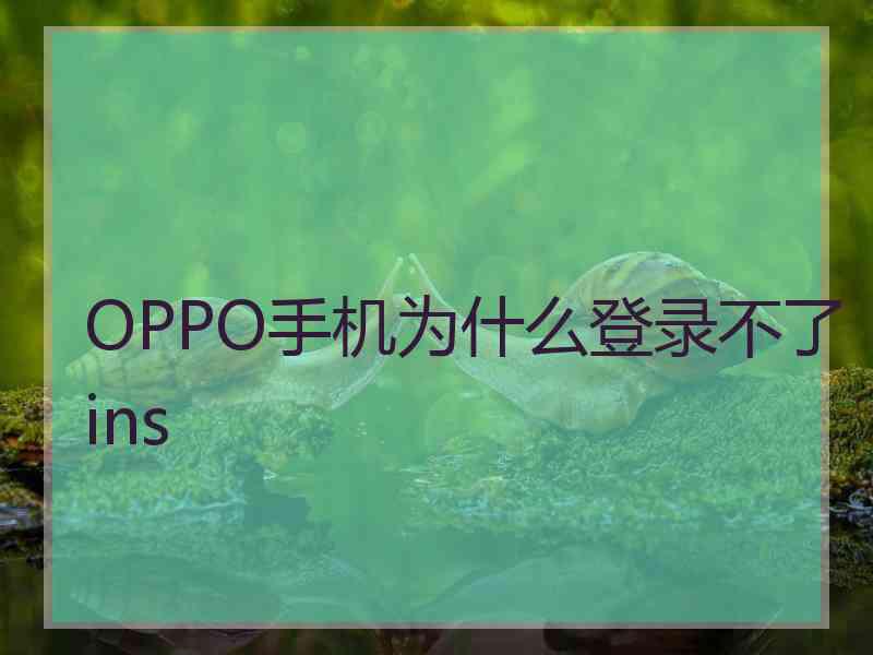 OPPO手机为什么登录不了ins