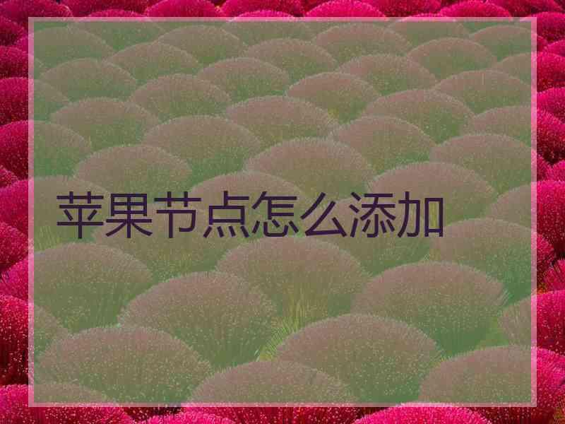 苹果节点怎么添加