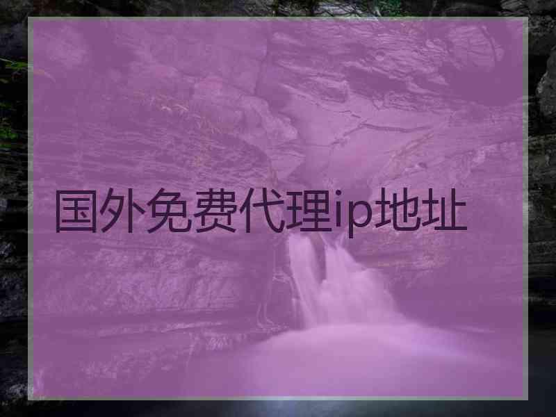 国外免费代理ip地址