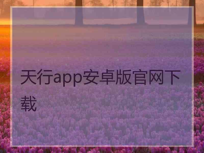 天行app安卓版官网下载