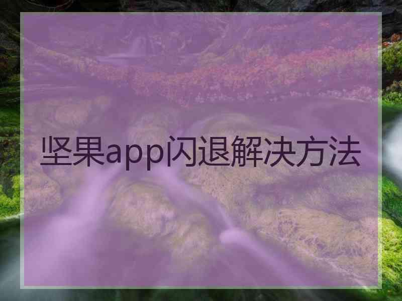 坚果app闪退解决方法