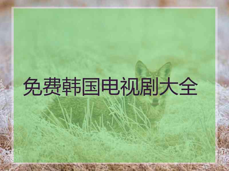 免费韩国电视剧大全