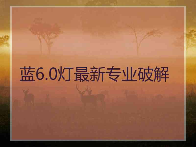 蓝6.0灯最新专业破解