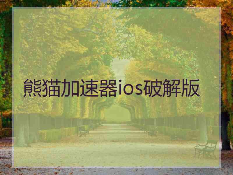 熊猫加速器ios破解版