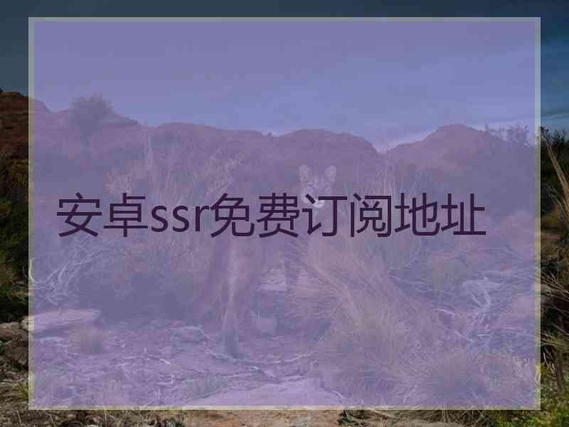 安卓ssr免费订阅地址
