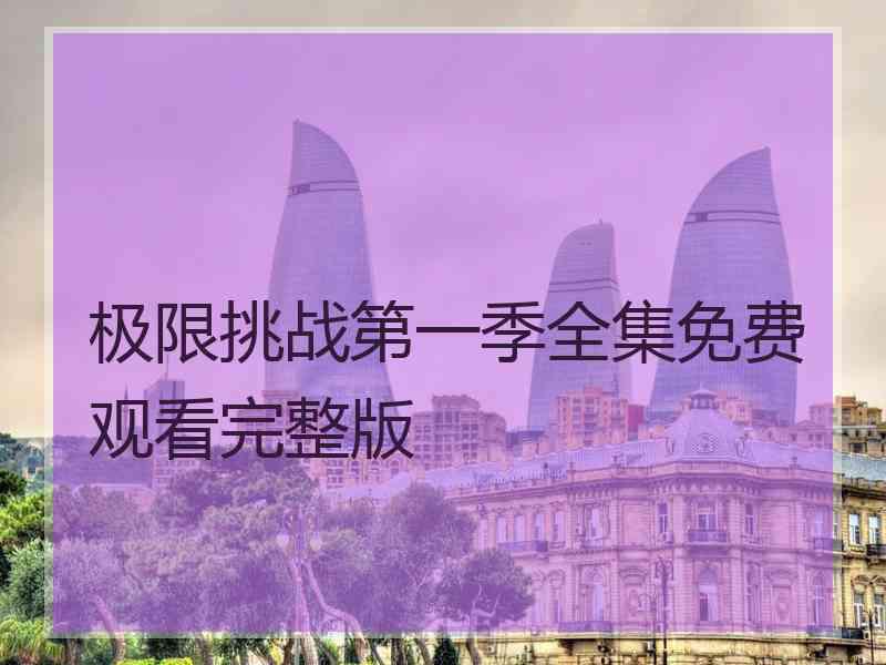 极限挑战第一季全集免费观看完整版