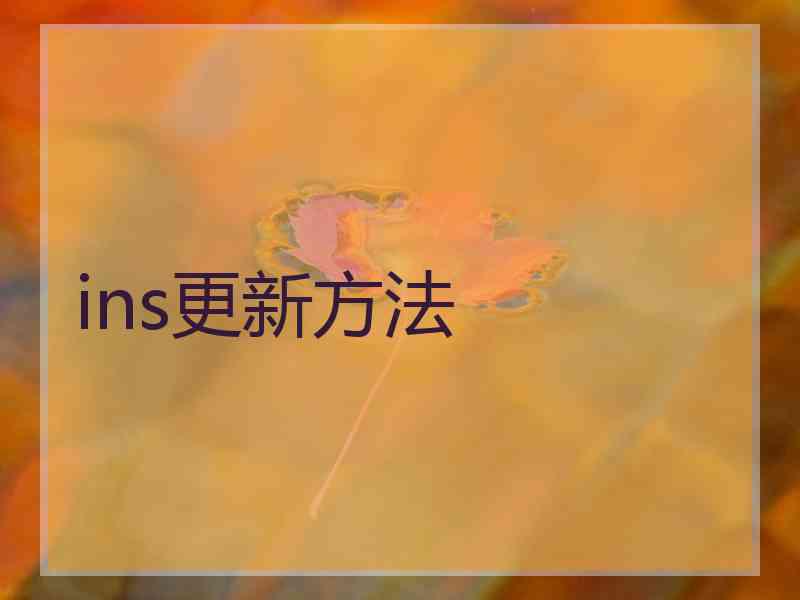 ins更新方法