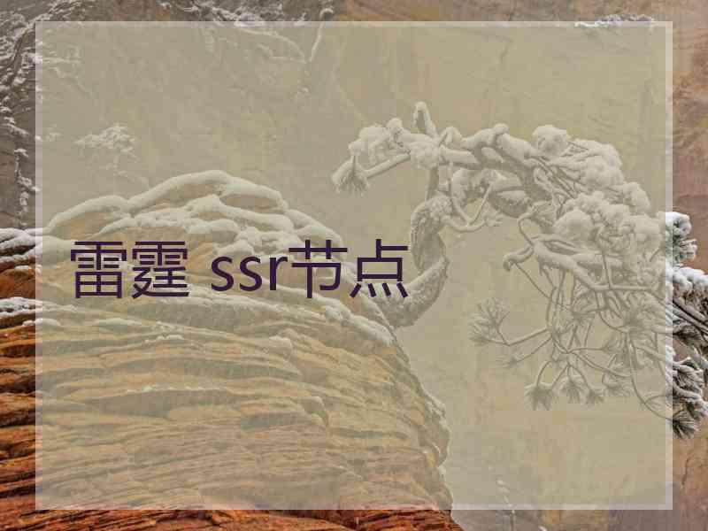 雷霆 ssr节点