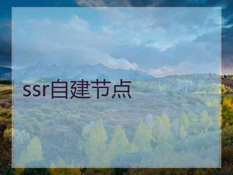 ssr自建节点
