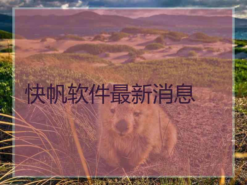 快帆软件最新消息