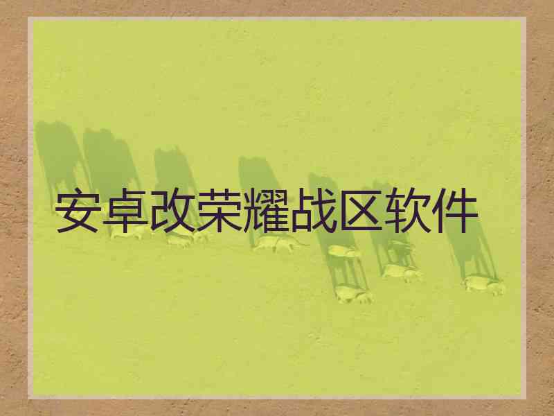 安卓改荣耀战区软件