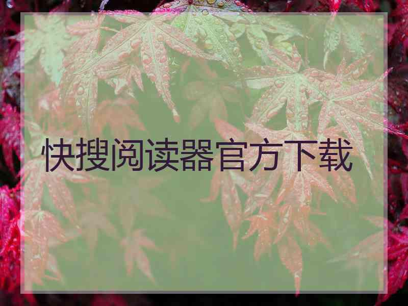 快搜阅读器官方下载