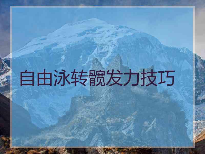 自由泳转髋发力技巧