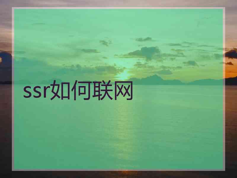 ssr如何联网