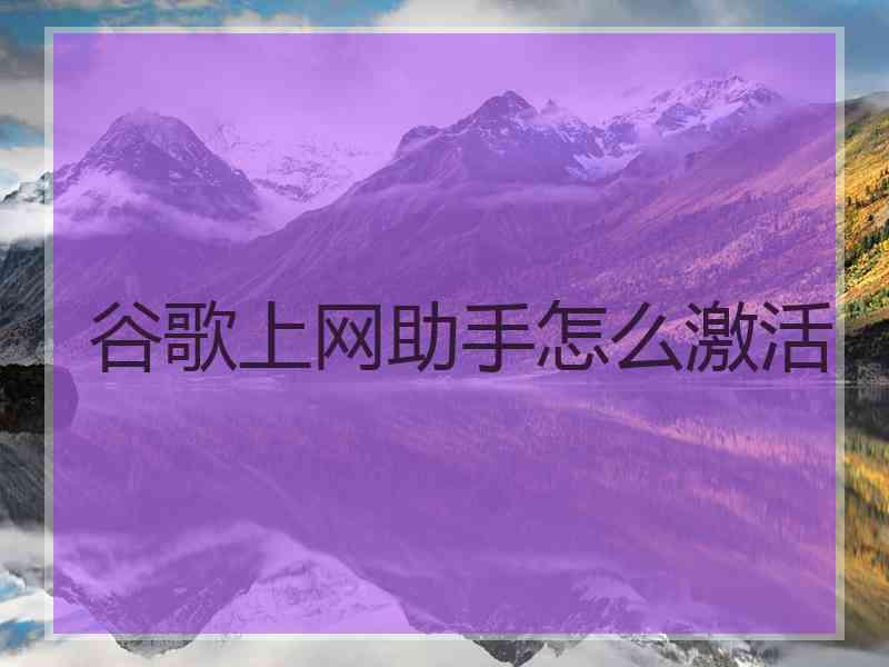谷歌上网助手怎么激活