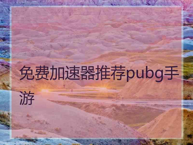 免费加速器推荐pubg手游