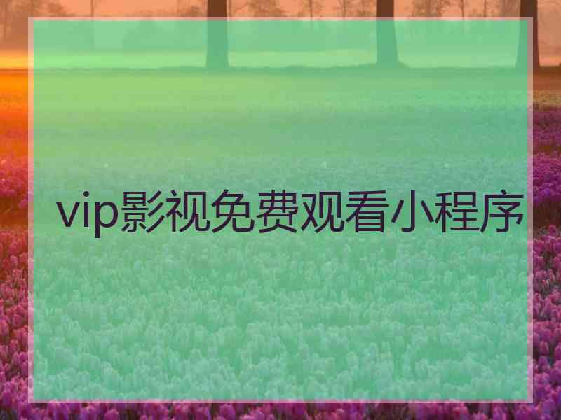 vip影视免费观看小程序