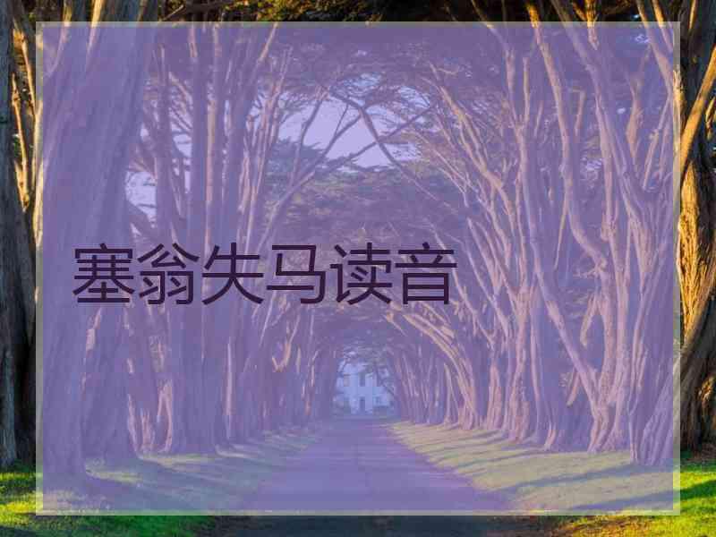 塞翁失马读音