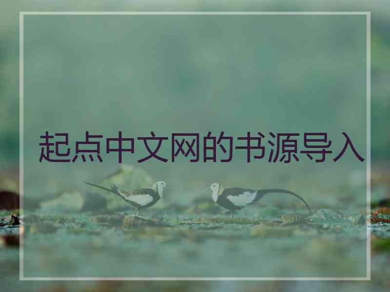起点中文网的书源导入