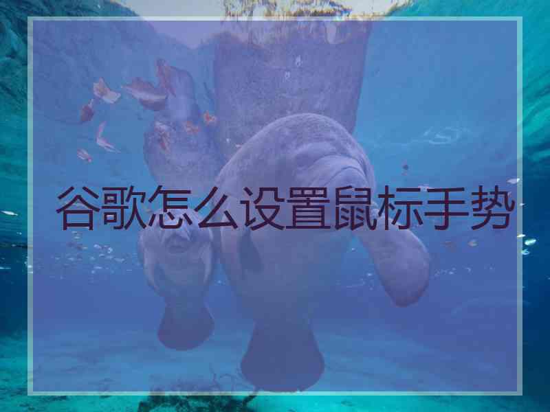 谷歌怎么设置鼠标手势