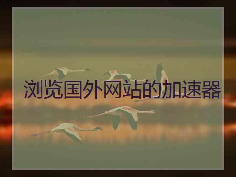 浏览国外网站的加速器