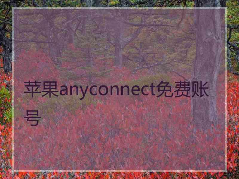 苹果anyconnect免费账号