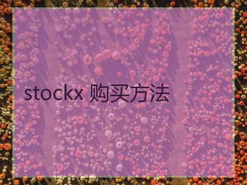 stockx 购买方法