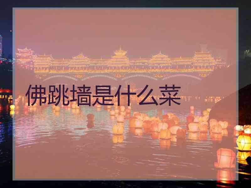 佛跳墙是什么菜
