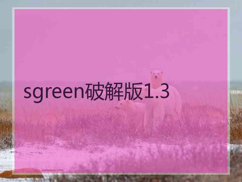 sgreen破解版1.3