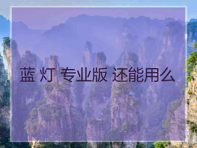 蓝 灯 专业版 还能用么