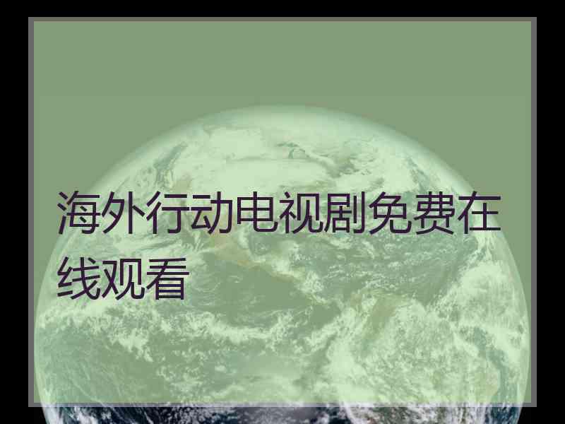 海外行动电视剧免费在线观看