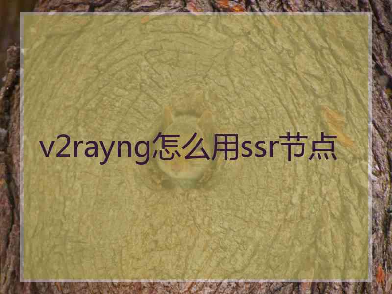v2rayng怎么用ssr节点