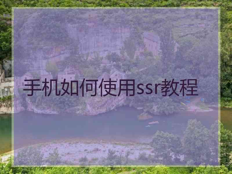手机如何使用ssr教程