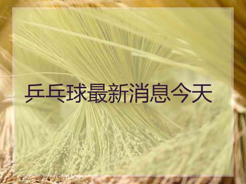 乒乓球最新消息今天