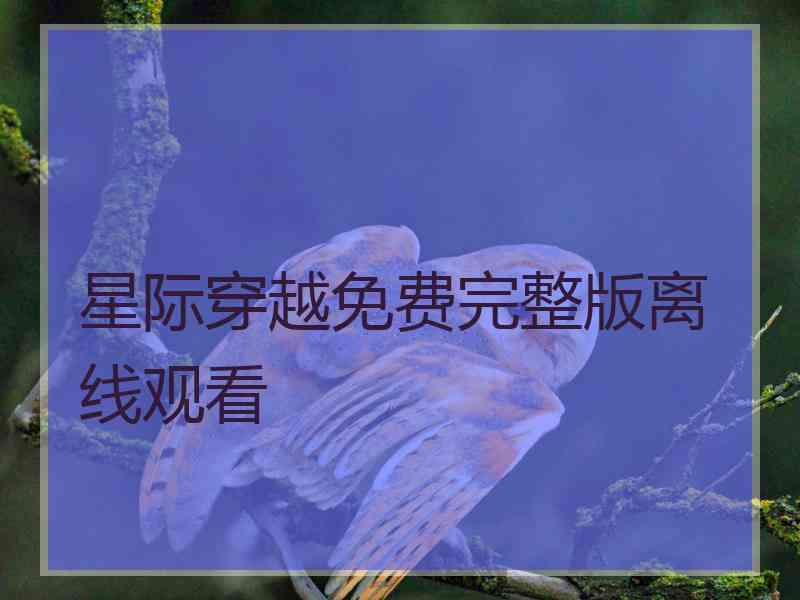 星际穿越免费完整版离线观看