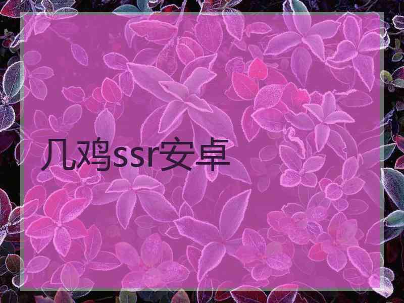 几鸡ssr安卓