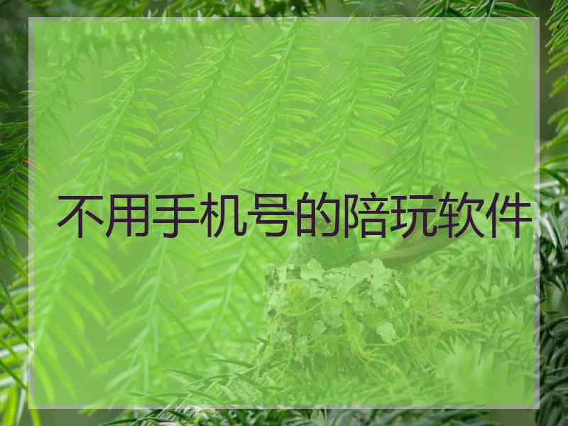 不用手机号的陪玩软件