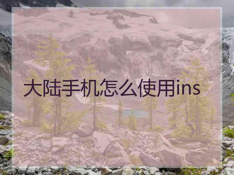 大陆手机怎么使用ins