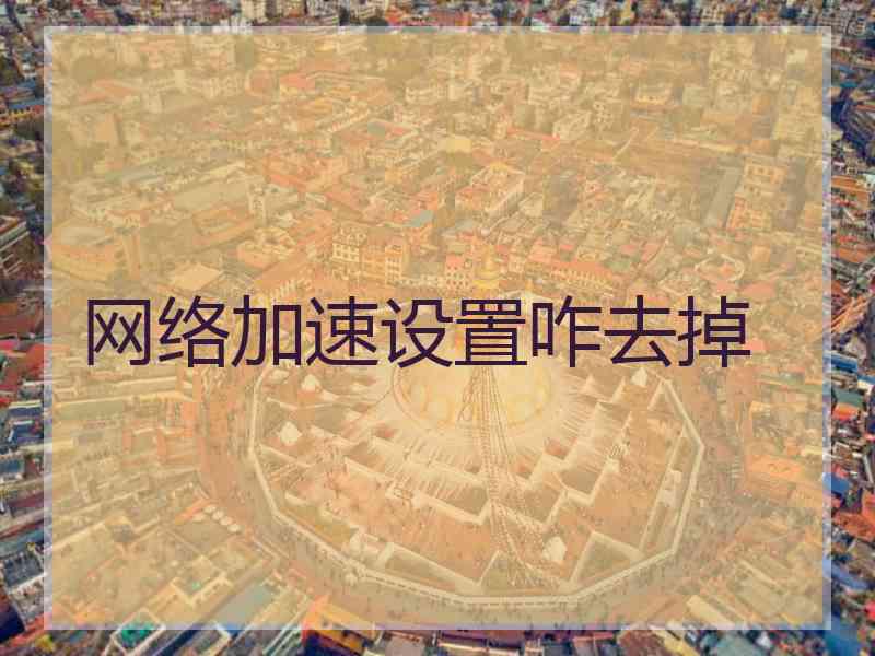 网络加速设置咋去掉