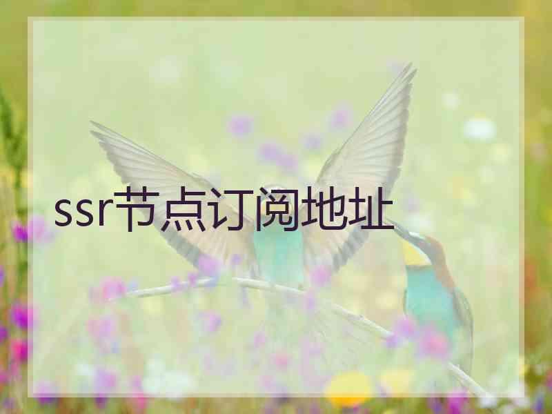 ssr节点订阅地址