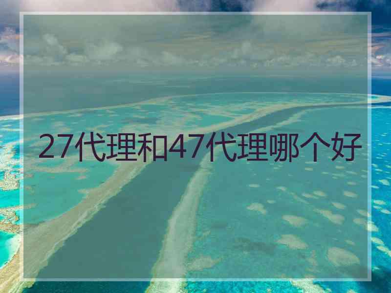 27代理和47代理哪个好