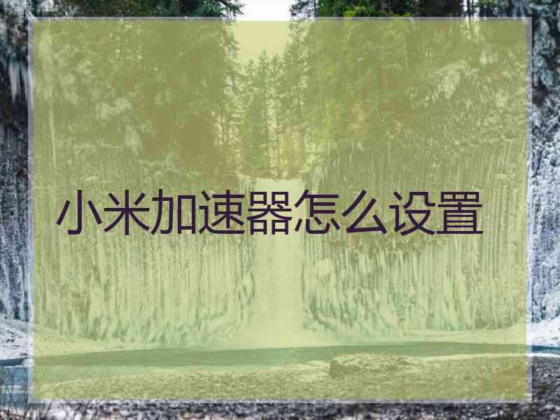 小米加速器怎么设置